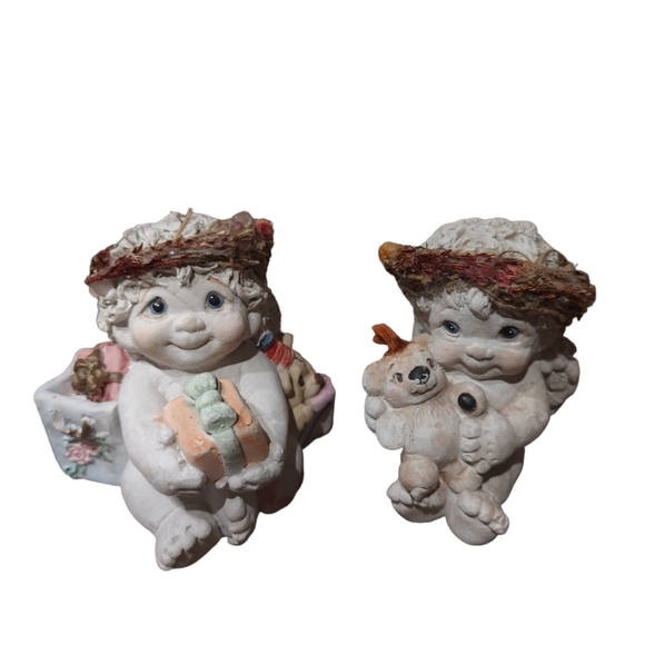 Adorable pair of cherub angel figurines - Picture 2 of 6
